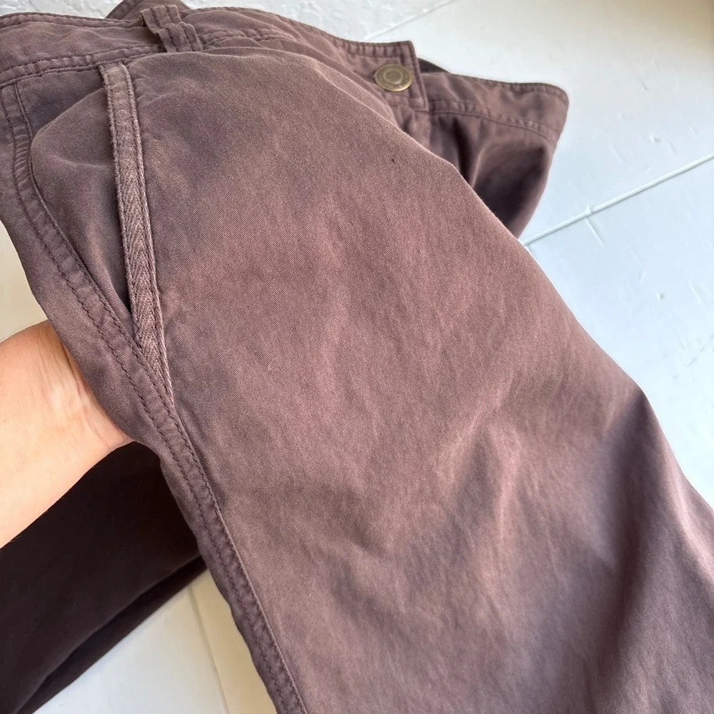 Michael Kors Y2K Women 8 Pant Low Rise Wide Leg Brown Cotton Cargo Pocket Casual